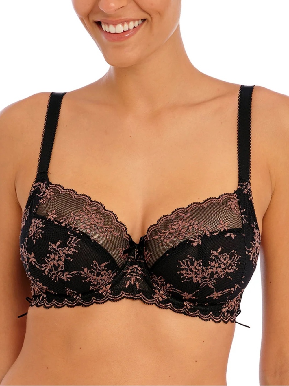 Freya Offbeat Decadence Side Support Underwire Bra - Black